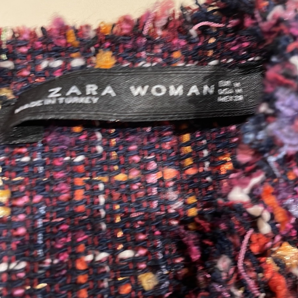 Zara women’s peplum tweed T-shirt size medium used no returns great condition - Picture 7 of 7